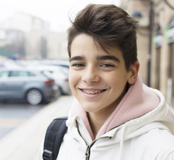 Boy with braces