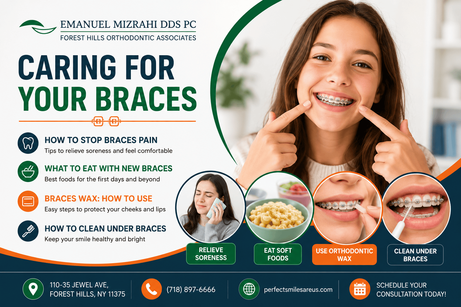 How to Stop Braces Pain & Care for New Braces | Forest Hills NY